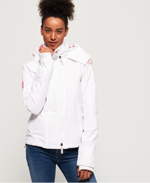 Superdry Arctic Hooded Pop Cipzár SD-Windcheater Női Kabát Fehér/Rózsaszín | NSBLD8513